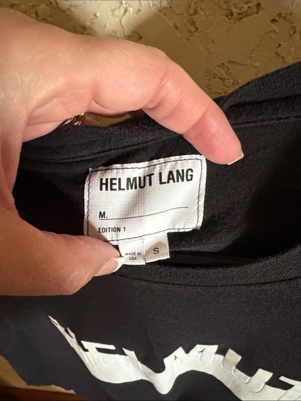 Helmut Lang Black Tank with White Logo - Picture 8 of 12